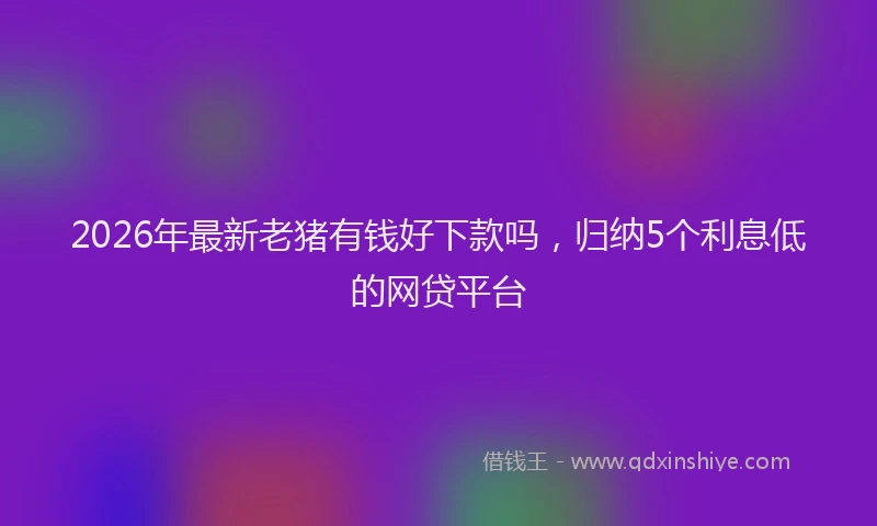 2026年最新老猪有钱好下款吗，归纳5个利息低的网贷平台