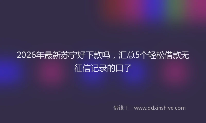 2026年最新苏宁好下款吗，汇总5个轻松借款无征信记录的口子