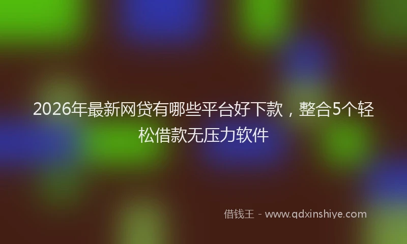 2026年最新网贷有哪些平台好下款，整合5个轻松借款无压力软件