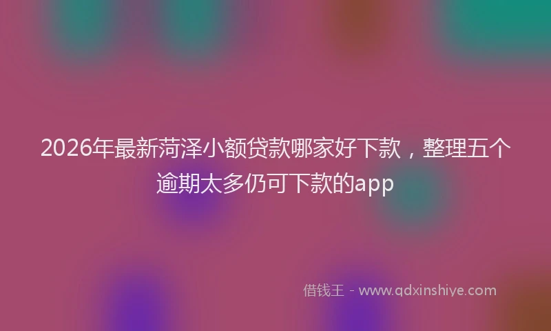2026年最新菏泽小额贷款哪家好下款，整理五个逾期太多仍可下款的app
