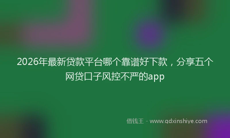 2026年最新贷款平台哪个靠谱好下款，分享五个网贷口子风控不严的app