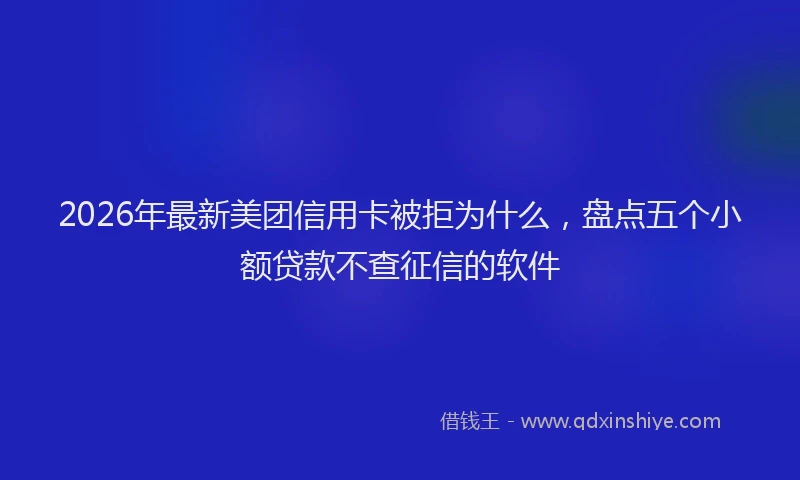 2026年最新美团信用卡被拒为什么，盘点五个小额贷款不查征信的软件
