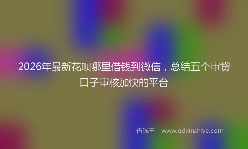 2026年最新花呗哪里借钱到微信，总结五个审贷口子审核加快的平台