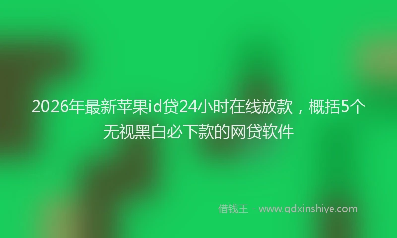 2026年最新苹果id贷24小时在线放款，概括5个无视黑白必下款的网贷软件