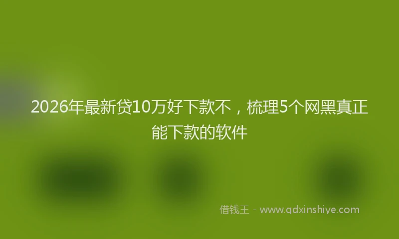 2026年最新贷10万好下款不，梳理5个网黑真正能下款的软件