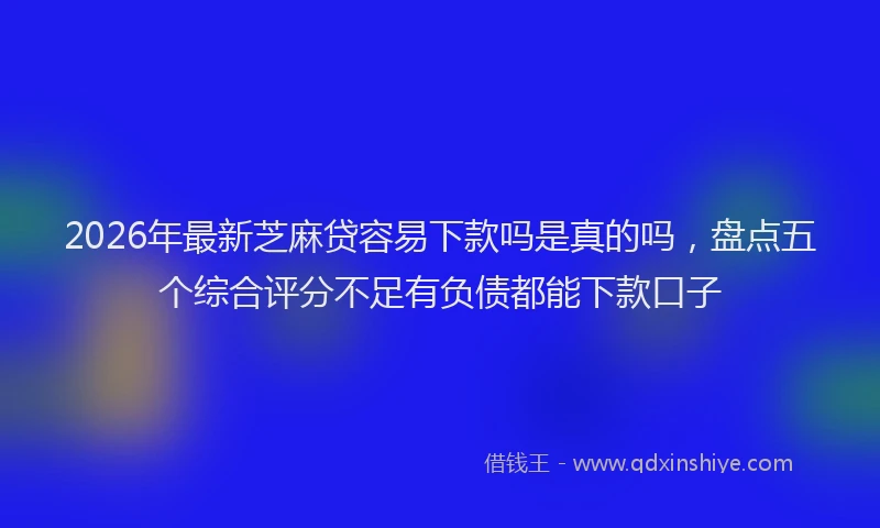 2026年最新芝麻贷容易下款吗是真的吗，盘点五个综合评分不足有负债都能下款口子