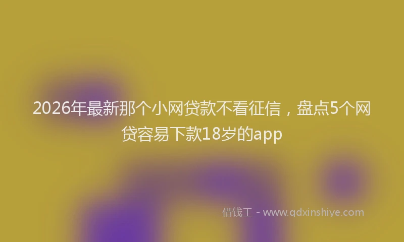 2026年最新那个小网贷款不看征信，盘点5个网贷容易下款18岁的app
