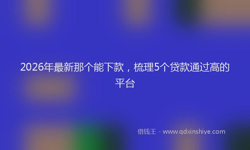2026年最新那个能下款，梳理5个贷款通过高的平台