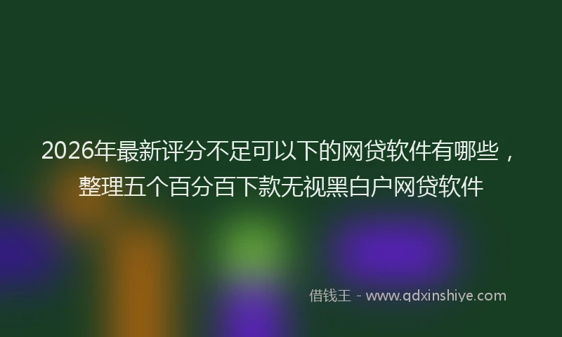 2026年最新评分不足可以下的网贷软件有哪些，整理五个百分百下款无视黑白户网贷软件