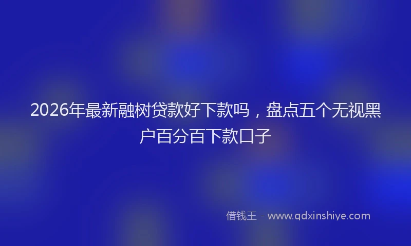 2026年最新融树贷款好下款吗，盘点五个无视黑户百分百下款口子