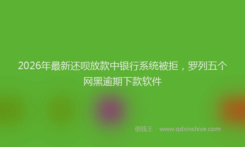 2026年最新还呗放款中银行系统被拒，罗列五个网黑逾期下款软件