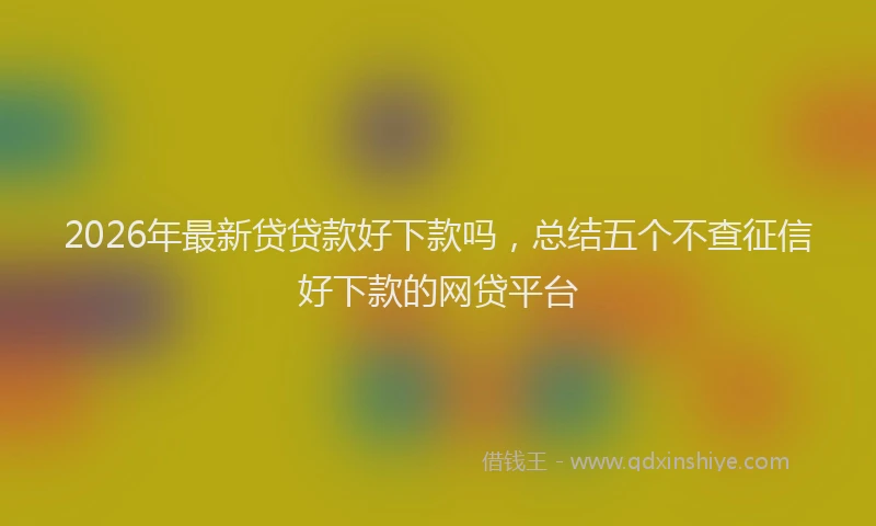 2026年最新贷贷款好下款吗，总结五个不查征信好下款的网贷平台