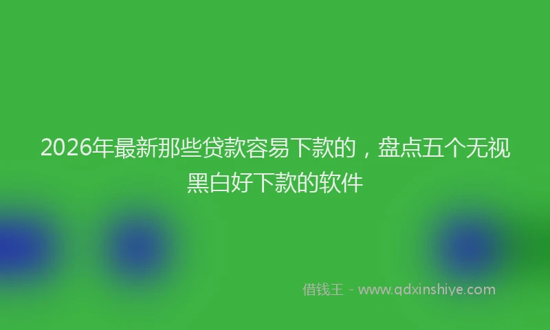 2026年最新那些贷款容易下款的，盘点五个无视黑白好下款的软件
