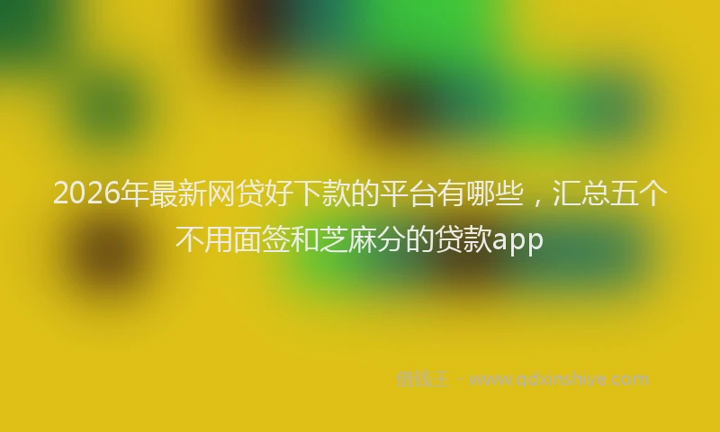 2026年最新网贷好下款的平台有哪些，汇总五个不用面签和芝麻分的贷款app