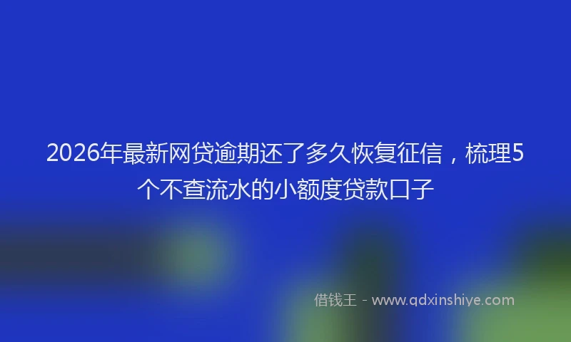 2026年最新网贷逾期还了多久恢复征信，梳理5个不查流水的小额度贷款口子