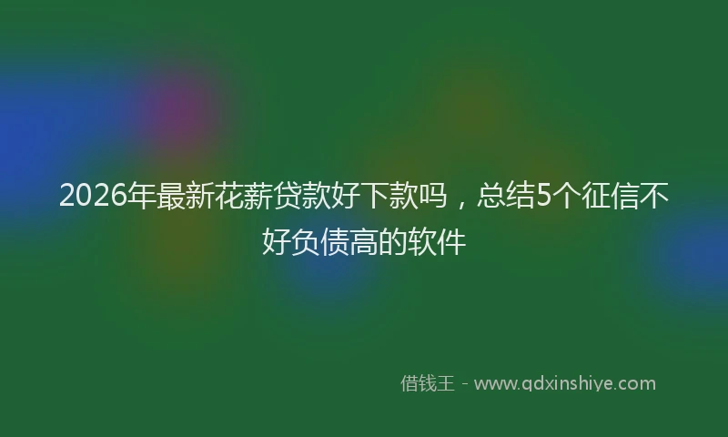 2026年最新花薪贷款好下款吗，总结5个征信不好负债高的软件