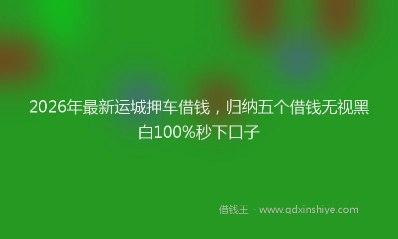 2026年最新运城押车借钱，归纳五个借钱无视黑白100%秒下口子