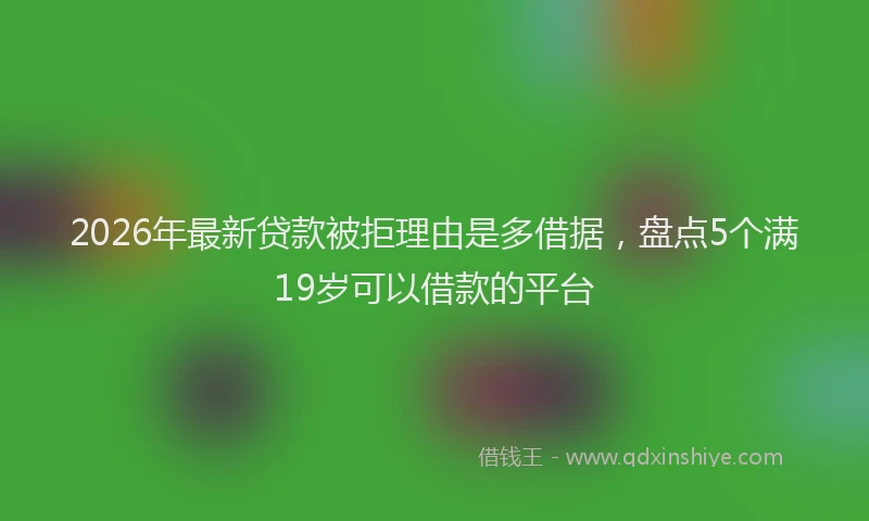 2026年最新贷款被拒理由是多借据，盘点5个满19岁可以借款的平台
