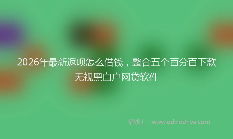 2026年最新返呗怎么借钱，整合五个百分百下款无视黑白户网贷软件