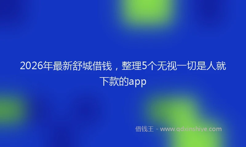 2026年最新舒城借钱，整理5个无视一切是人就下款的app