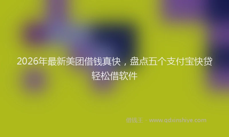 2026年最新美团借钱真快，盘点五个支付宝快贷轻松借软件