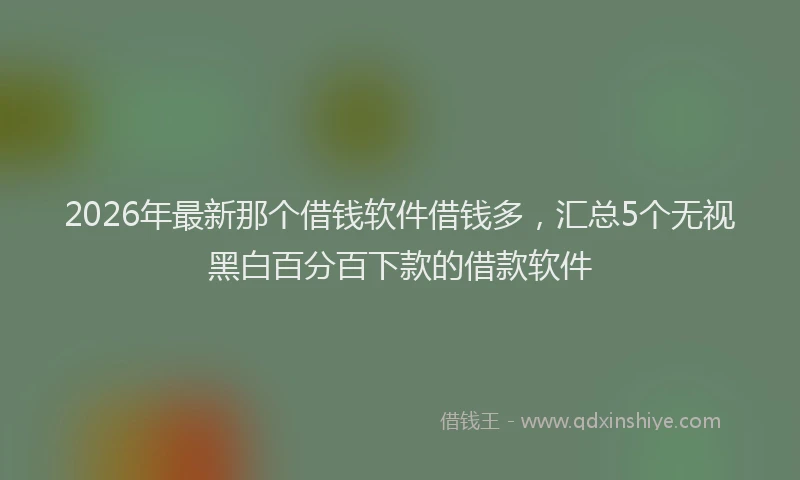 2026年最新那个借钱软件借钱多，汇总5个无视黑白百分百下款的借款软件