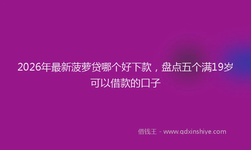 2026年最新菠萝贷哪个好下款，盘点五个满19岁可以借款的口子