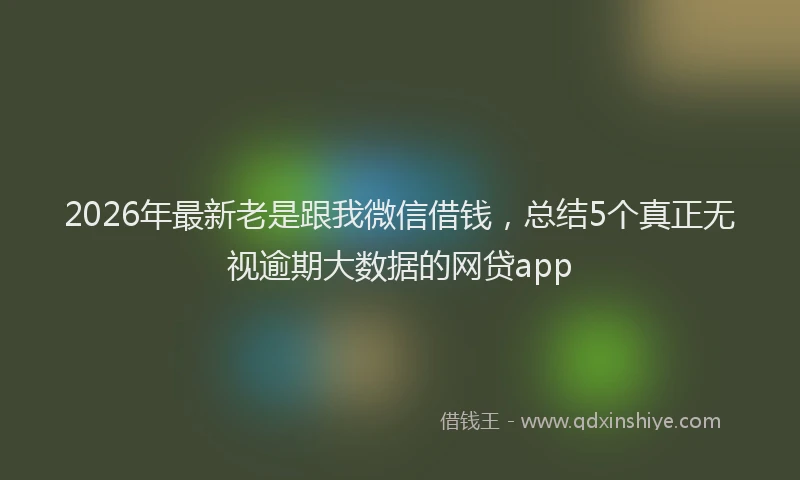 2026年最新老是跟我微信借钱，总结5个真正无视逾期大数据的网贷app
