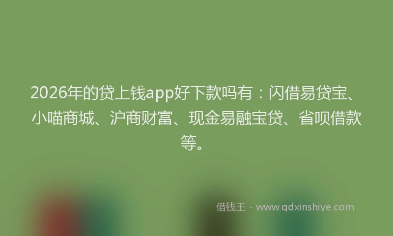 2026年的贷上钱app好下款吗有：闪借易贷宝、小喵商城、沪商财富、现金易融宝贷、省呗借款等。