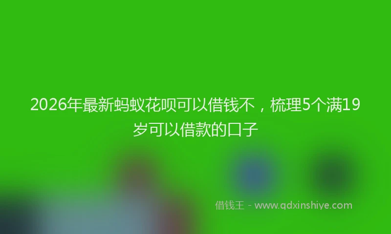 2026年最新蚂蚁花呗可以借钱不，梳理5个满19岁可以借款的口子