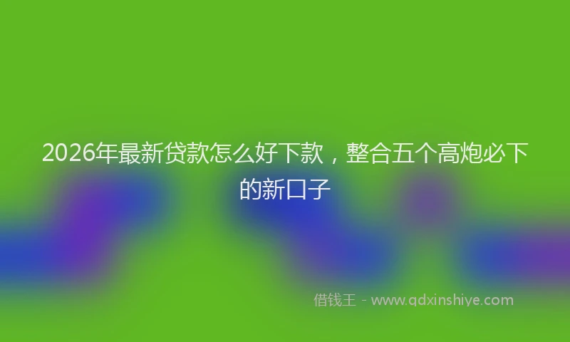 2026年最新贷款怎么好下款，整合五个高炮必下的新口子