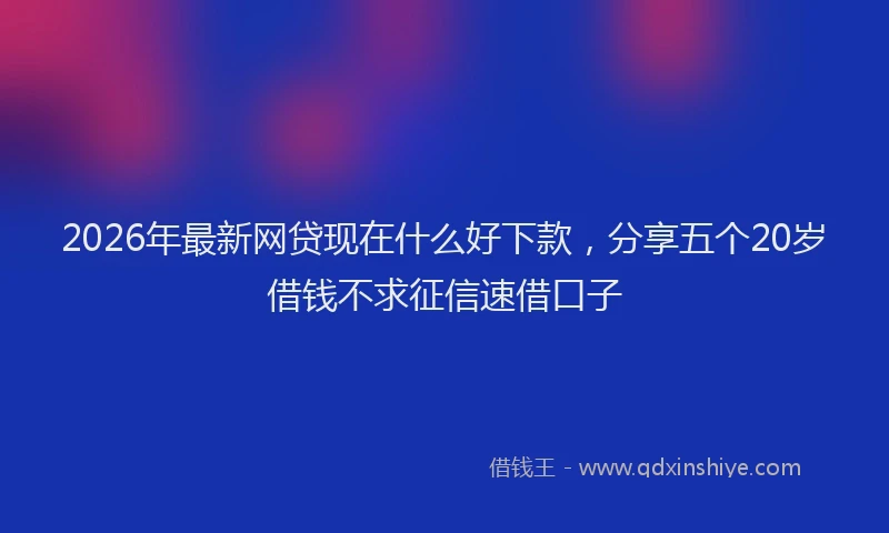 2026年最新网贷现在什么好下款，分享五个20岁借钱不求征信速借口子
