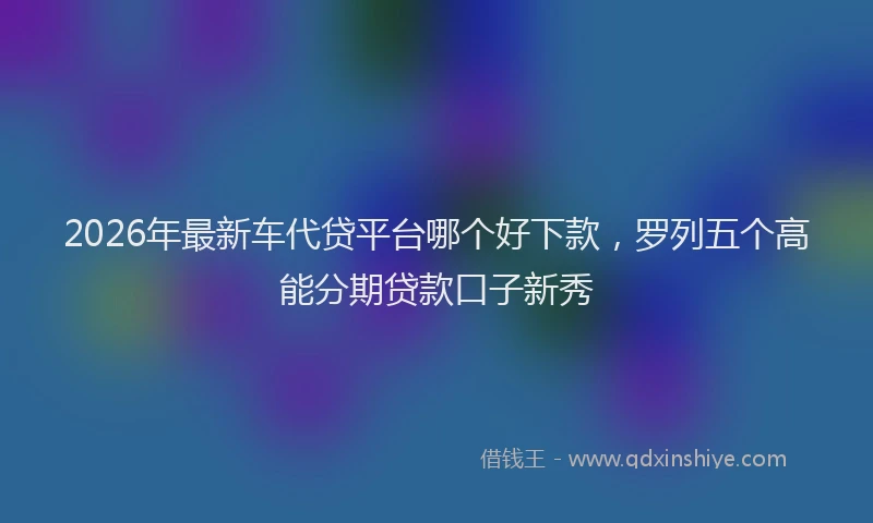 2026年最新车代贷平台哪个好下款，罗列五个高能分期贷款口子新秀