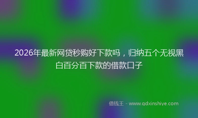 2026年最新网贷秒购好下款吗，归纳五个无视黑白百分百下款的借款口子