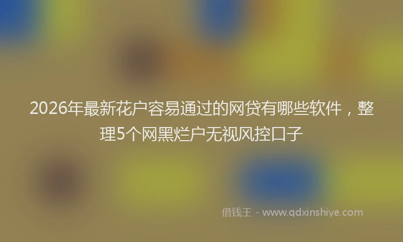 2026年最新花户容易通过的网贷有哪些软件，整理5个网黑烂户无视风控口子