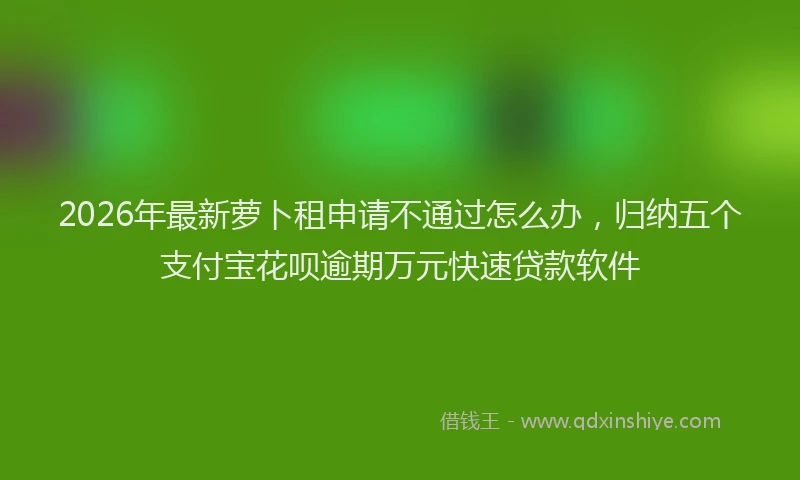 2026年最新萝卜租申请不通过怎么办，归纳五个支付宝花呗逾期万元快速贷款软件
