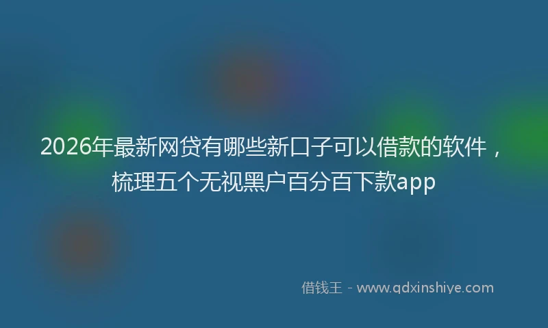 2026年最新网贷有哪些新口子可以借款的软件，梳理五个无视黑户百分百下款app
