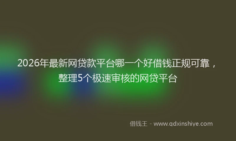 2026年最新网贷款平台哪一个好借钱正规可靠，整理5个极速审核的网贷平台