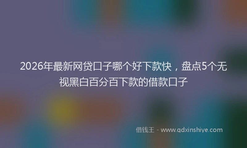 2026年最新网贷口子哪个好下款快，盘点5个无视黑白百分百下款的借款口子