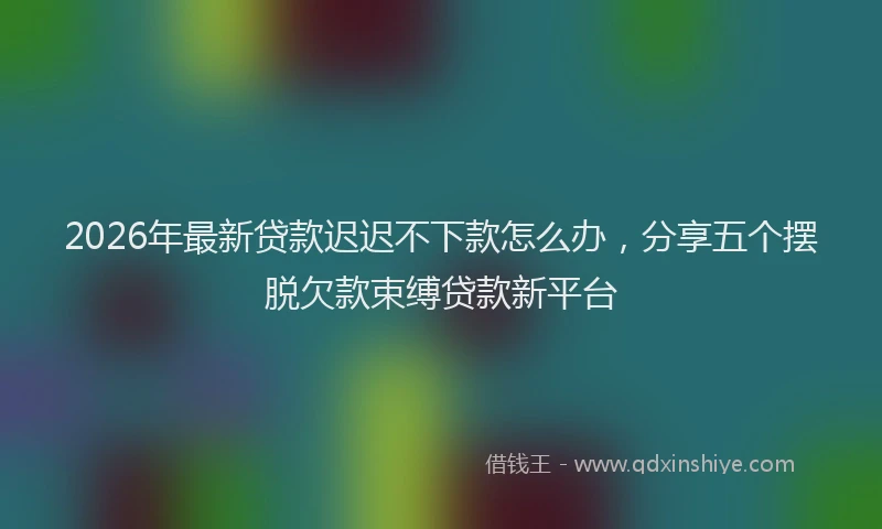 2026年最新贷款迟迟不下款怎么办，分享五个摆脱欠款束缚贷款新平台