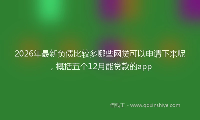 2026年最新负债比较多哪些网贷可以申请下来呢，概括五个12月能贷款的app