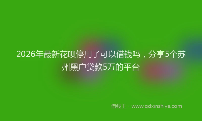 2026年最新花呗停用了可以借钱吗，分享5个苏州黑户贷款5万的平台