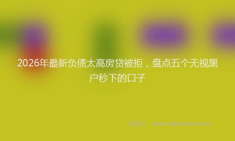 2026年最新负债太高房贷被拒，盘点五个无视黑户秒下的口子