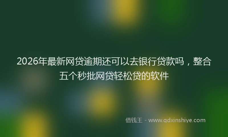 2026年最新网贷逾期还可以去银行贷款吗，整合五个秒批网贷轻松贷的软件