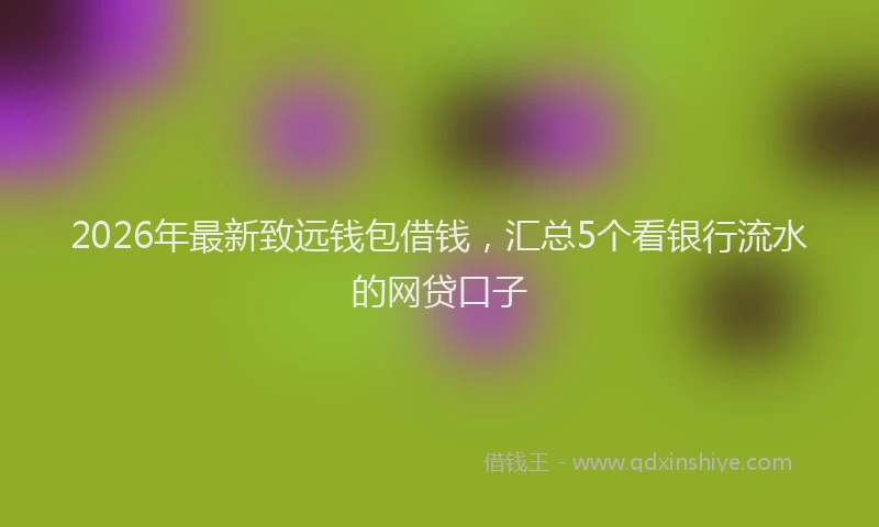 2026年最新致远钱包借钱，汇总5个看银行流水的网贷口子
