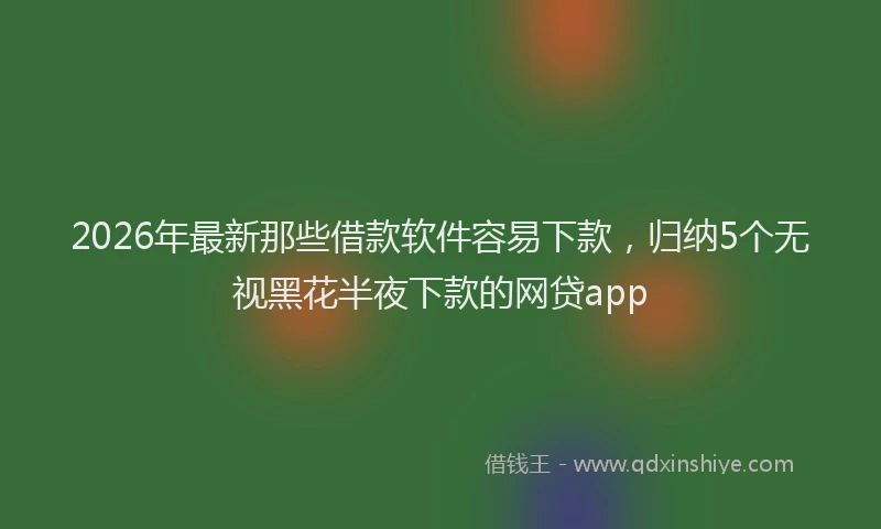 2026年最新那些借款软件容易下款，归纳5个无视黑花半夜下款的网贷app