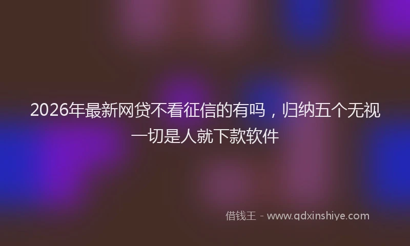 2026年最新网贷不看征信的有吗，归纳五个无视一切是人就下款软件