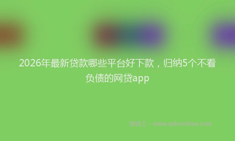 2026年最新贷款哪些平台好下款，归纳5个不看负债的网贷app