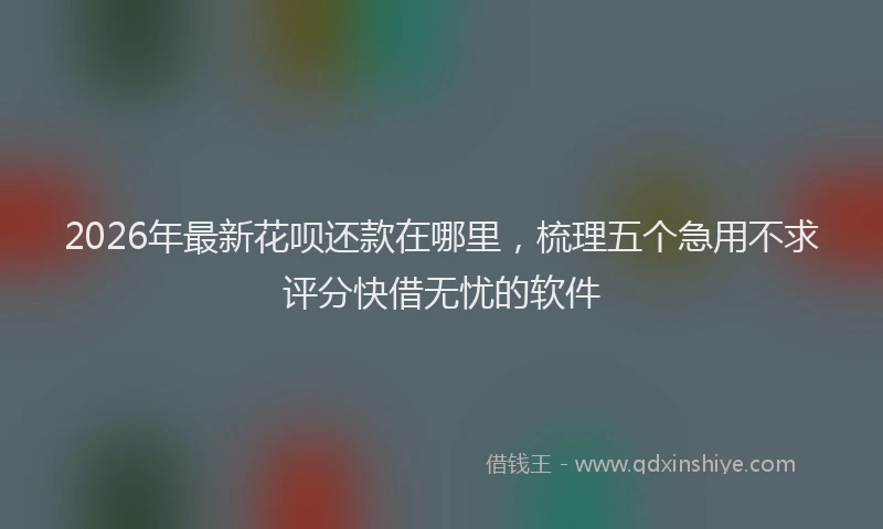 2026年最新花呗还款在哪里，梳理五个急用不求评分快借无忧的软件