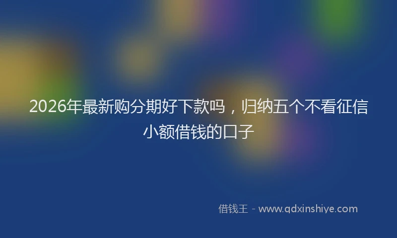 2026年最新购分期好下款吗，归纳五个不看征信小额借钱的口子